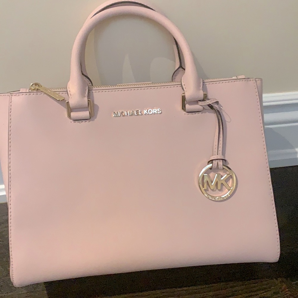 Michael Kors saffiano leather satchel bag